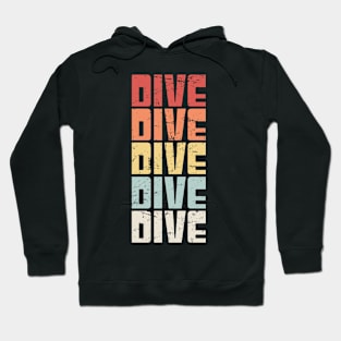 Retro 70s Scuba DIVE Text Hoodie